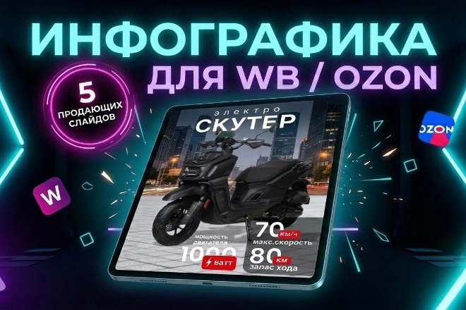 Создам яркую инфографику для Wildberries и Ozon — 7 продающих слайдов