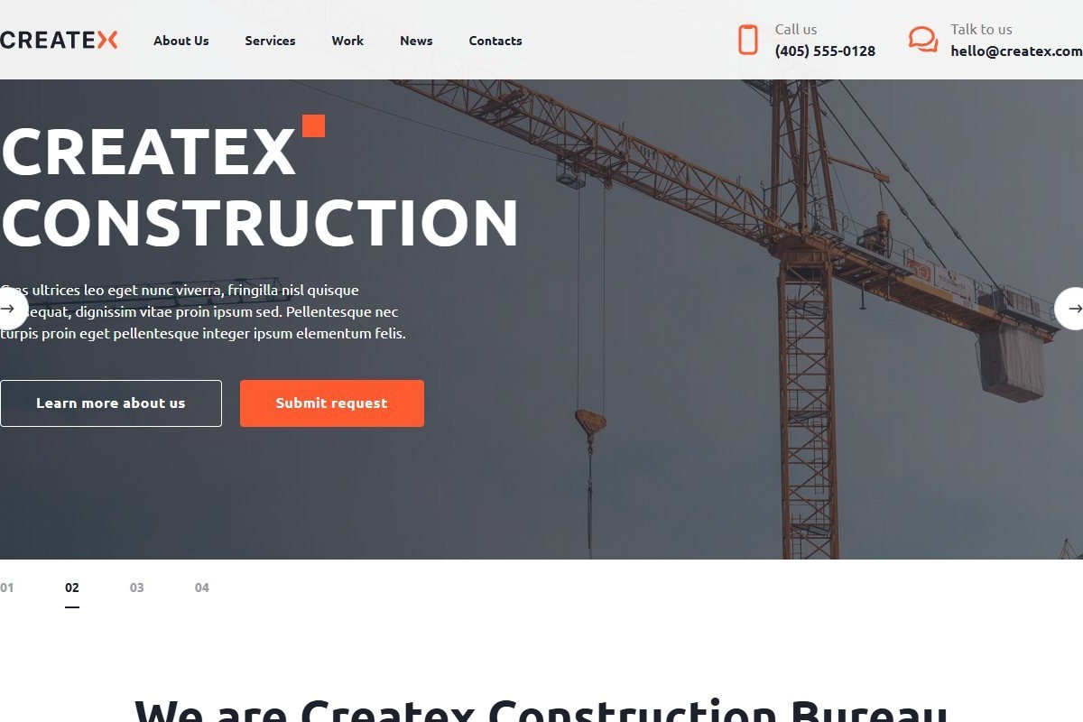 Createx Construction — корпоративный сайт
