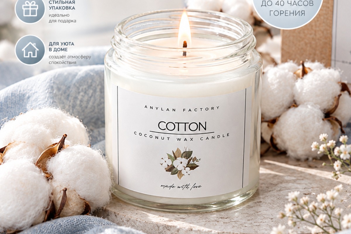 COTTON Ароматическая свеча