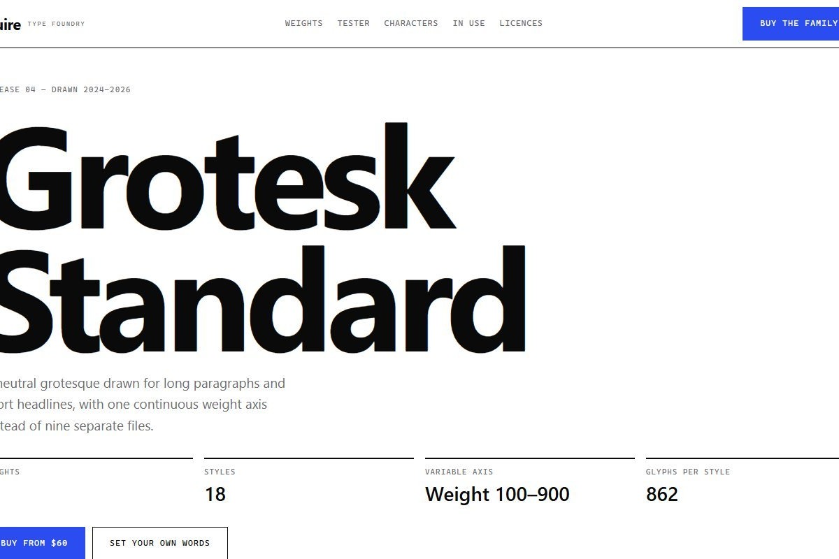 Quire Type Foundry — образец гарнитуры