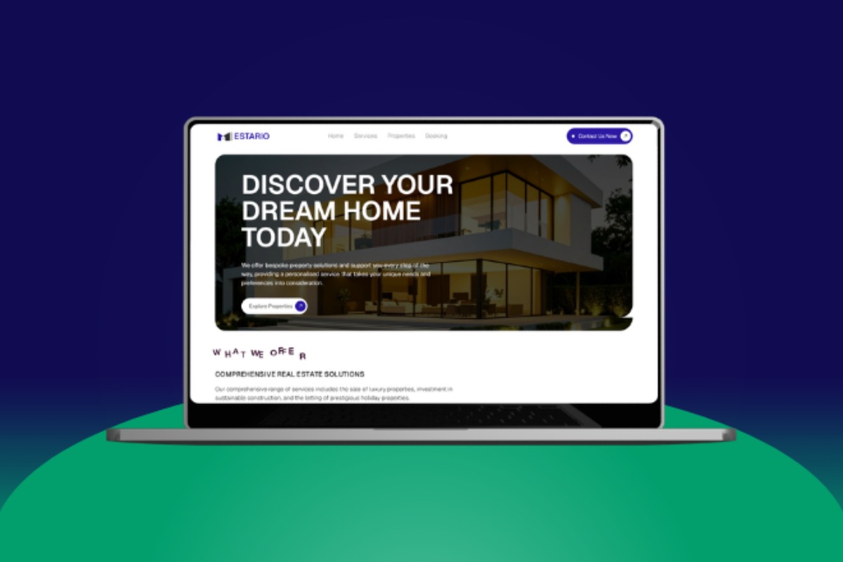 Сайт на Framer для недвижимости - URL: https://estario.framer.website/