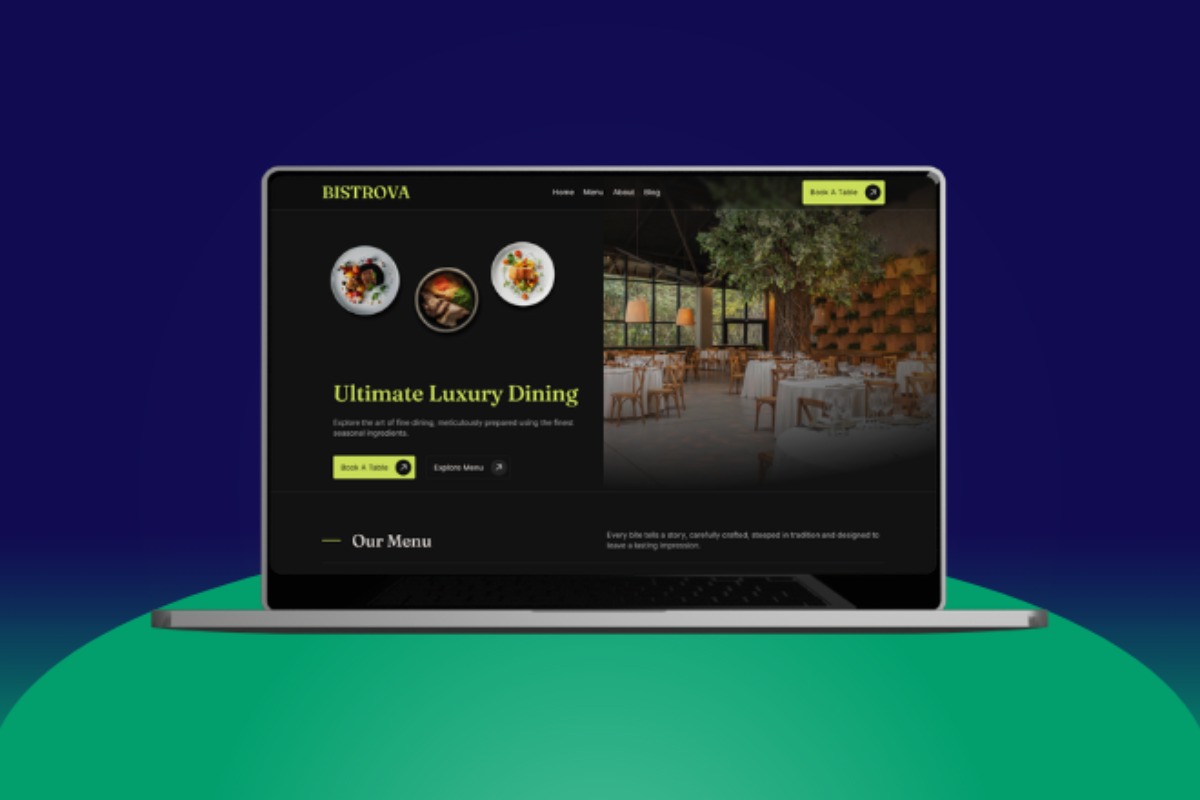Сайт на Framer для ресторанный бизнеса - URL: https://bistrova.framer.website/