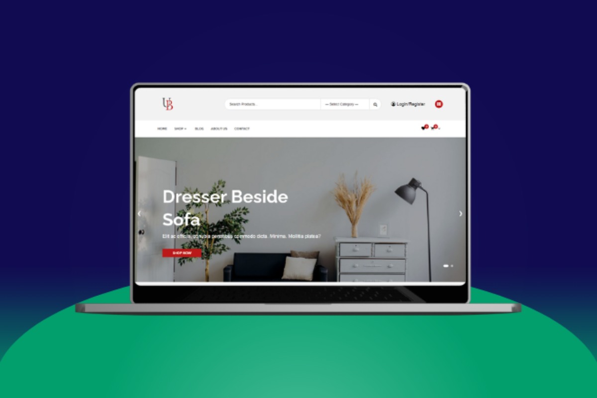 Сайт интернет-магазин на WooCommerce для интерьера - URL: https://ubinterior.unaux.com/