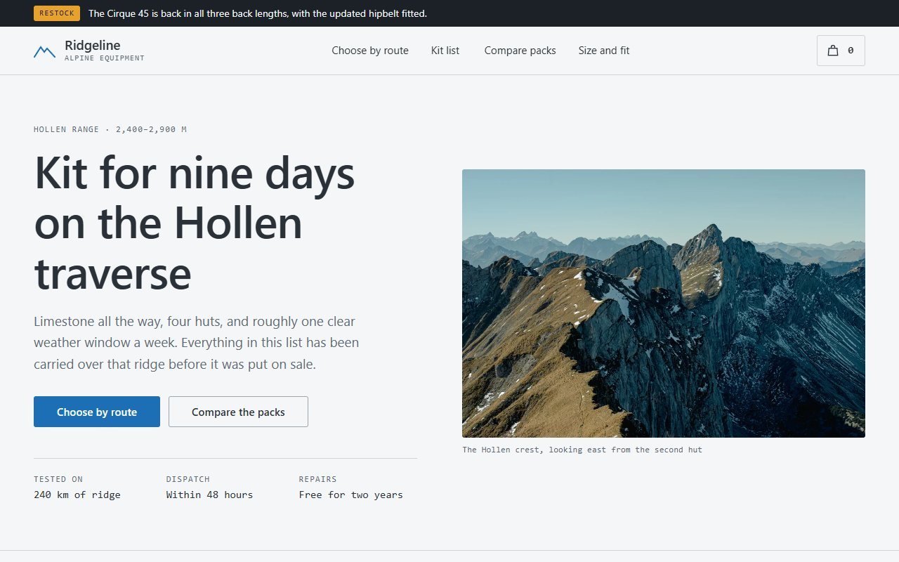 Ridgeline — снаряжение для горных походов