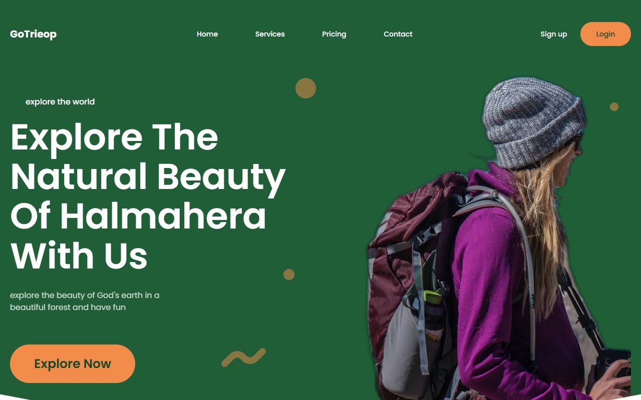 GoTrieop — лендинг туристического агентства