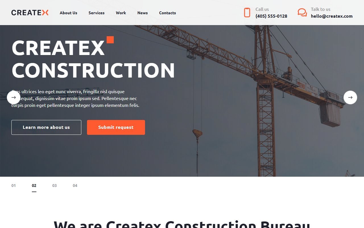 Createx Construction — корпоративный сайт