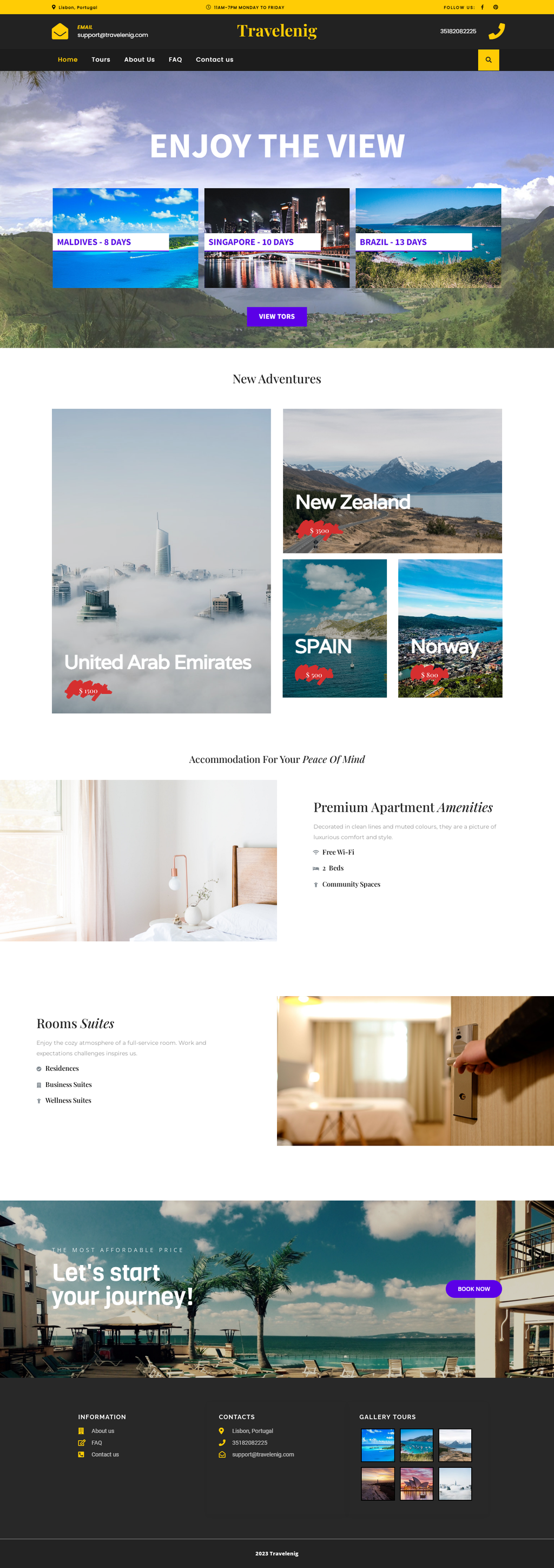 Сайт на WordPress для туристического агентства - URL: https://travelenig.unaux.com