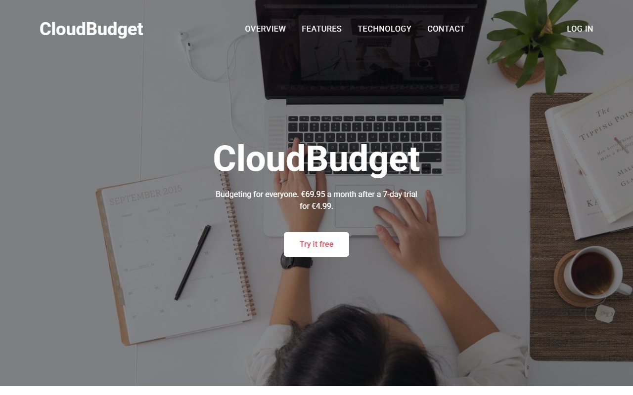 CloudBudget — лендинг приложения для бюджета